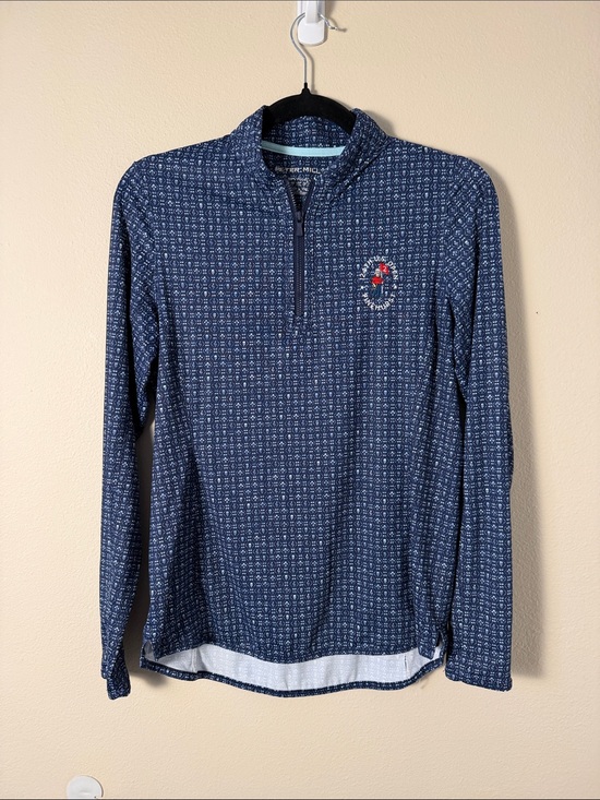 Peter Millar Tops - Peter Millar Women's Quarter Zip Blue Pattern Top 124th US Open Pinehurst Size S